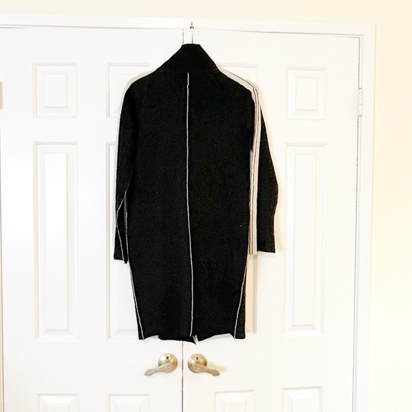 Annette Gortz full zip viscose blend black cream cardigan asymmetrical sweater - Picture 11 of 15